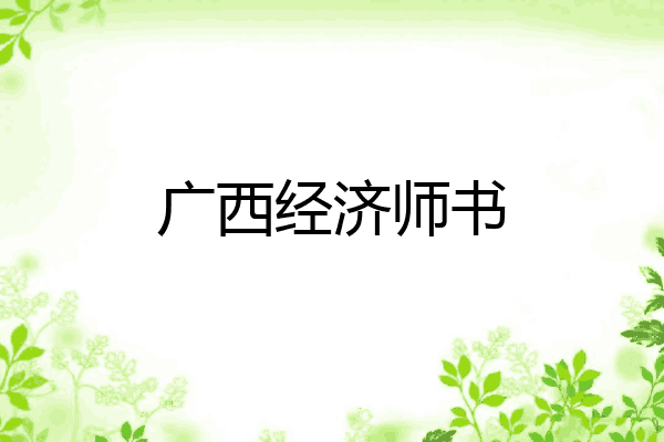 广西经济师书