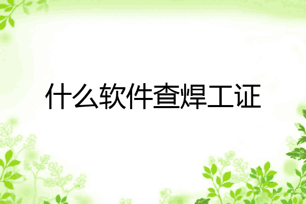 什么软件查焊工证