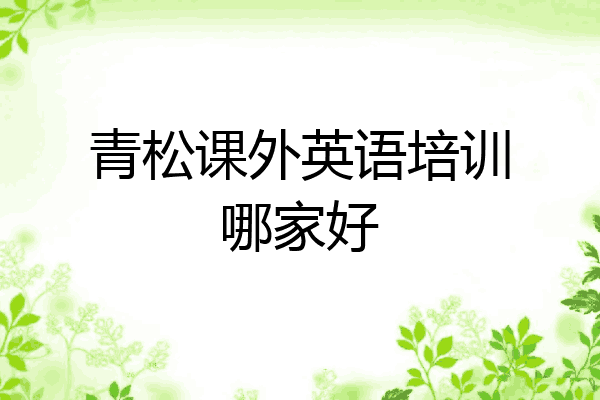 青松课外英语培训哪家好