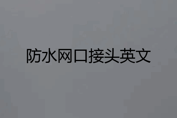 防水网口接头英文