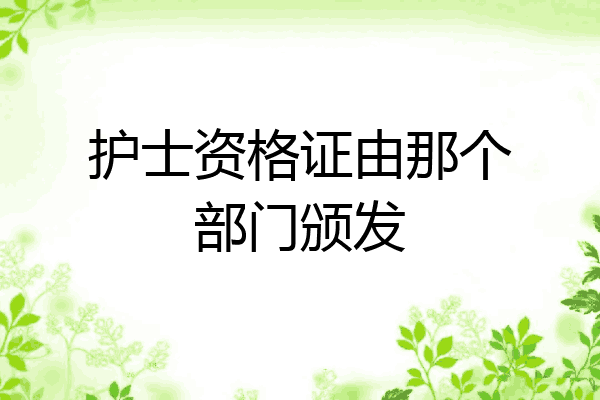 护士资格证由那个部门颁发