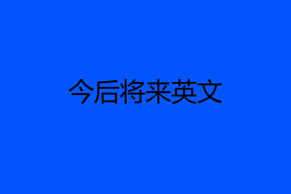 今后将来英文