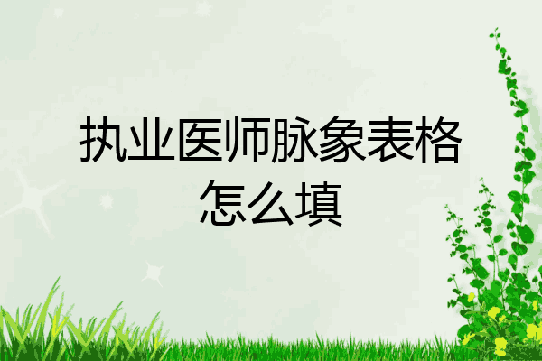 执业医师脉象表格怎么填