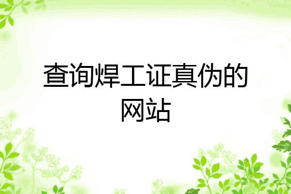 查询焊工证真伪的网站