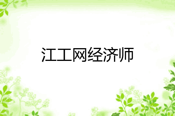江工网经济师