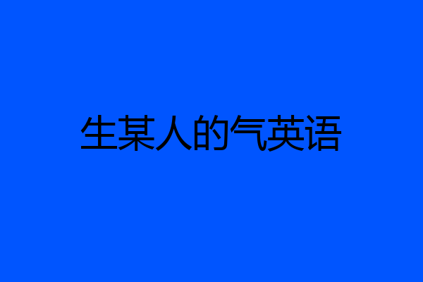 生某人的气英语