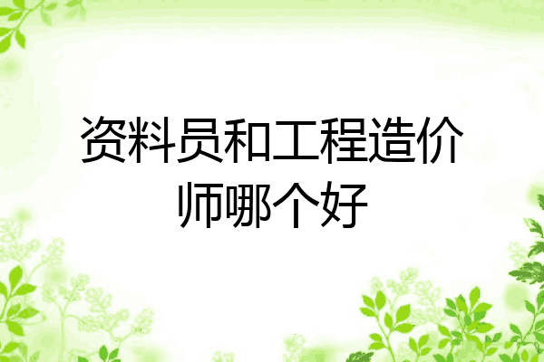 资料员和工程造价师哪个好