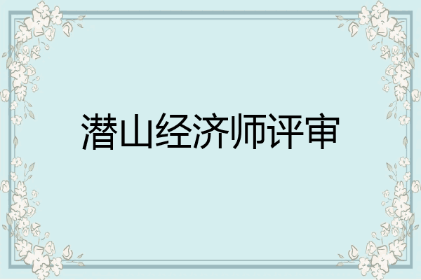 潜山经济师评审