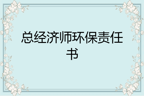 总经济师环保责任书