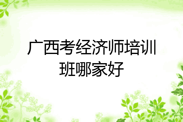 广西考经济师培训班哪家好