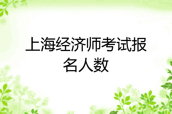 上海经济师考试报名人数