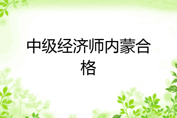 中级经济师内蒙合格
