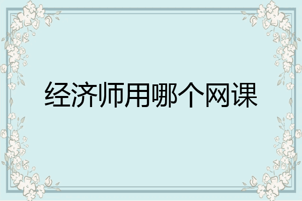 经济师用哪个网课