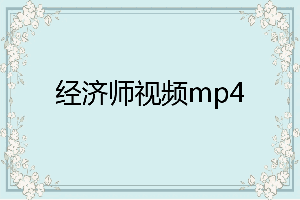经济师视频mp4