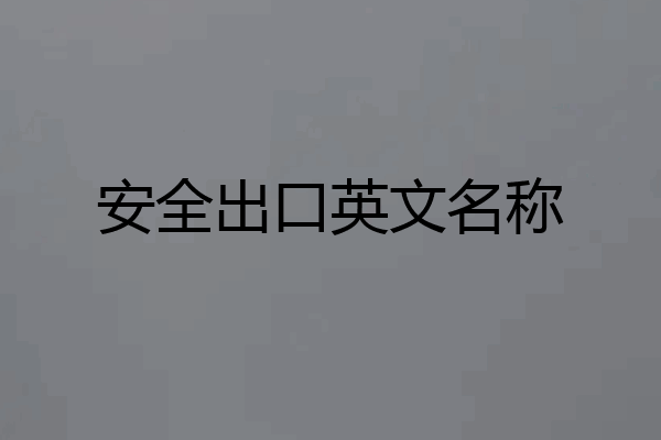 安全出口英文名称