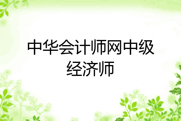 中华会计师网中级经济师