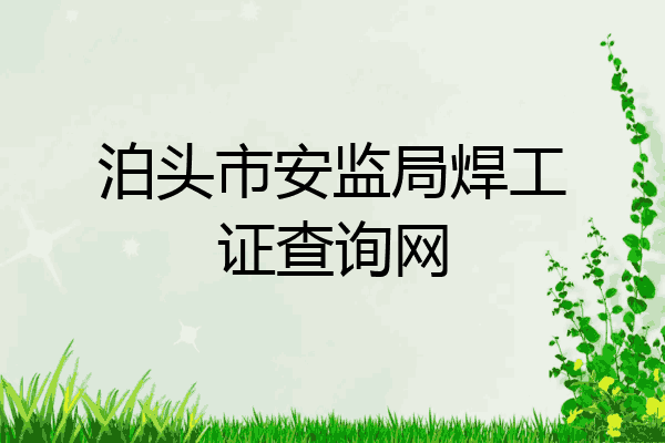 泊头市安监局焊工证查询网