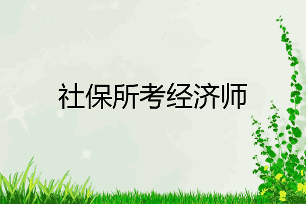 社保所考经济师