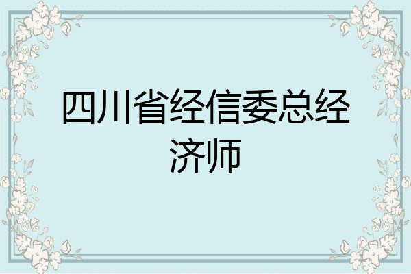 四川省经信委总经济师