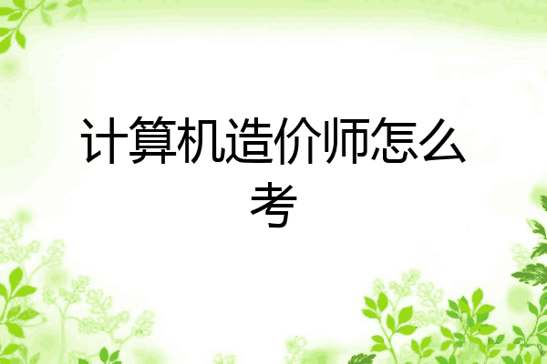 计算机造价师怎么考