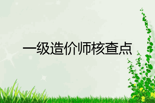 一级造价师核查点