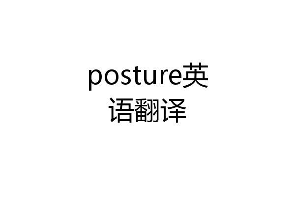 posture英语翻译