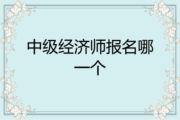 中级经济师报名哪一个