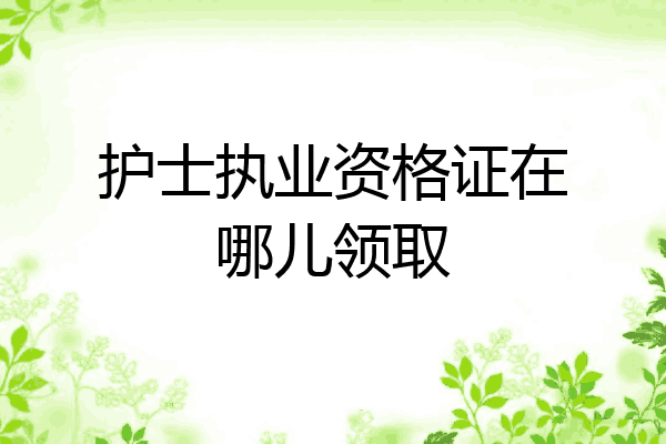 护士执业资格证在哪儿领取