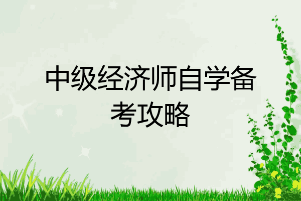 中级经济师自学备考攻略