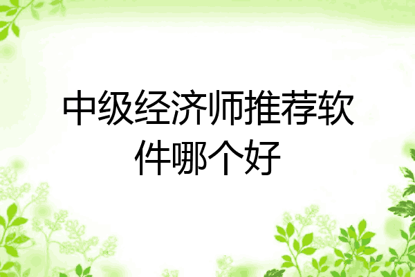 中级经济师推荐软件哪个好