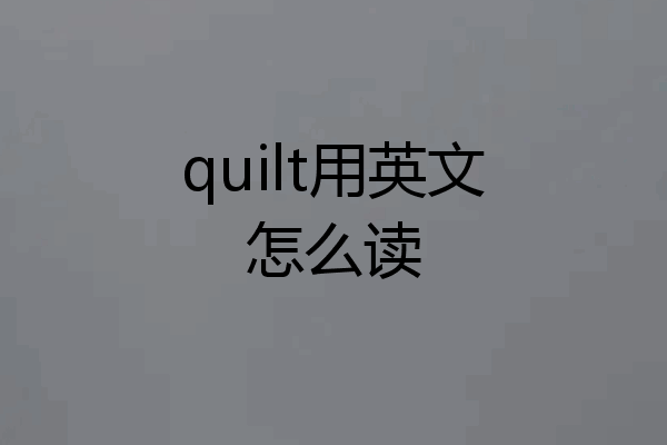 quilt用英文怎么读