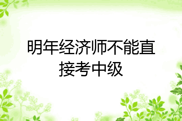 明年经济师不能直接考中级