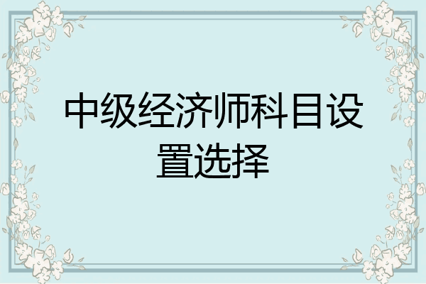 中级经济师科目设置选择