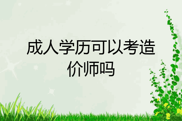成人学历可以考造价师吗