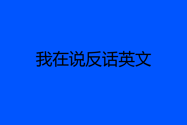 我在说反话英文