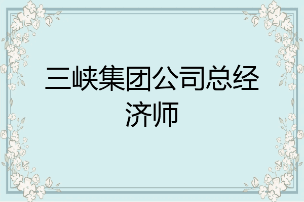 三峡集团公司总经济师