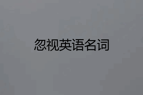 忽视英语名词