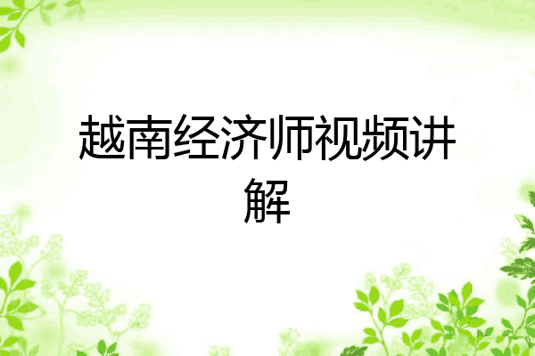 越南经济师视频讲解