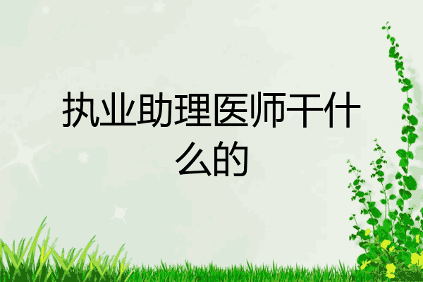 执业助理医师干什么的