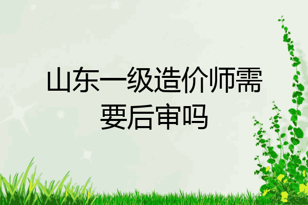 山东一级造价师需要后审吗