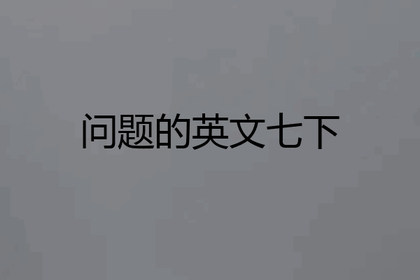 问题的英文七下