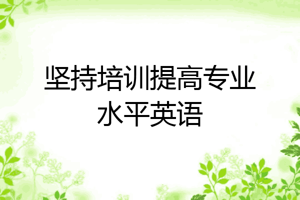 坚持培训提高专业水平英语