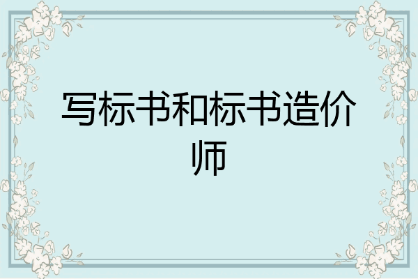 写标书和标书造价师
