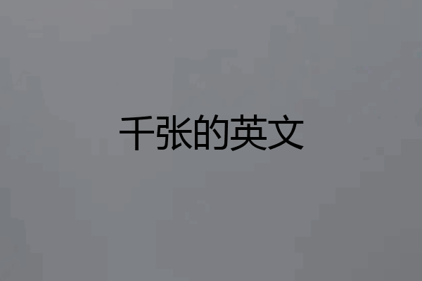 千张的英文