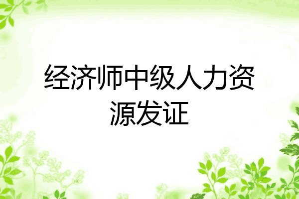 经济师中级人力资源发证