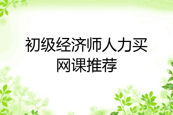 初级经济师人力买网课推荐