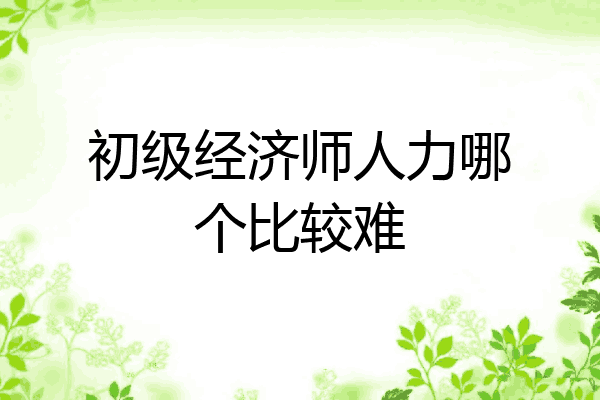 初级经济师人力哪个比较难