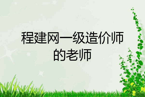 程建网一级造价师的老师
