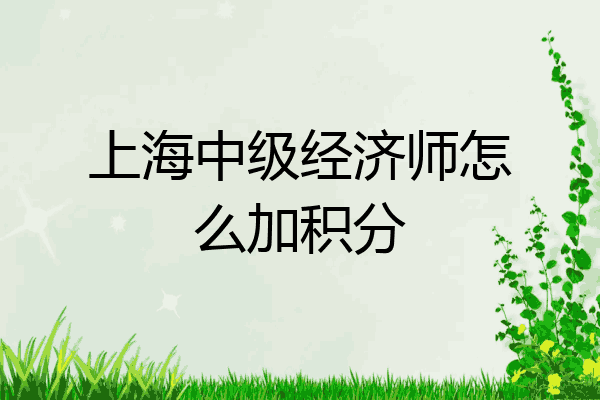 上海中级经济师怎么加积分