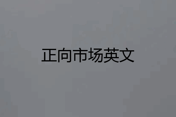 正向市场英文